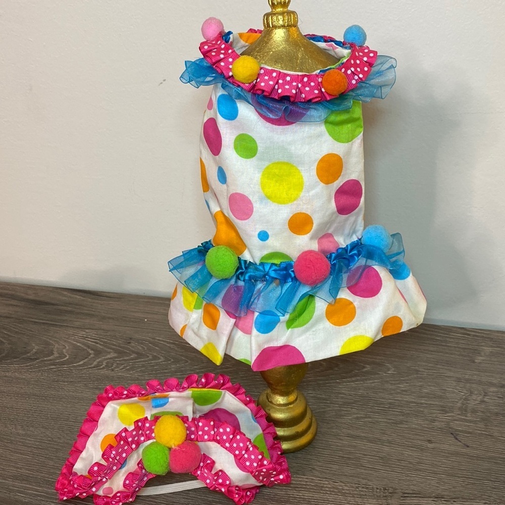 Polka Dot Party Dress & Hat - Picture 3 of 8